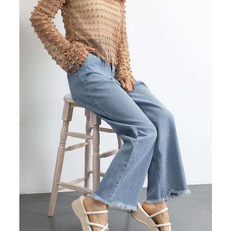 裾フリンジ9分丈デニムパンツハイウエスト | SUNSHINE CLOSET | 詳細画像19 