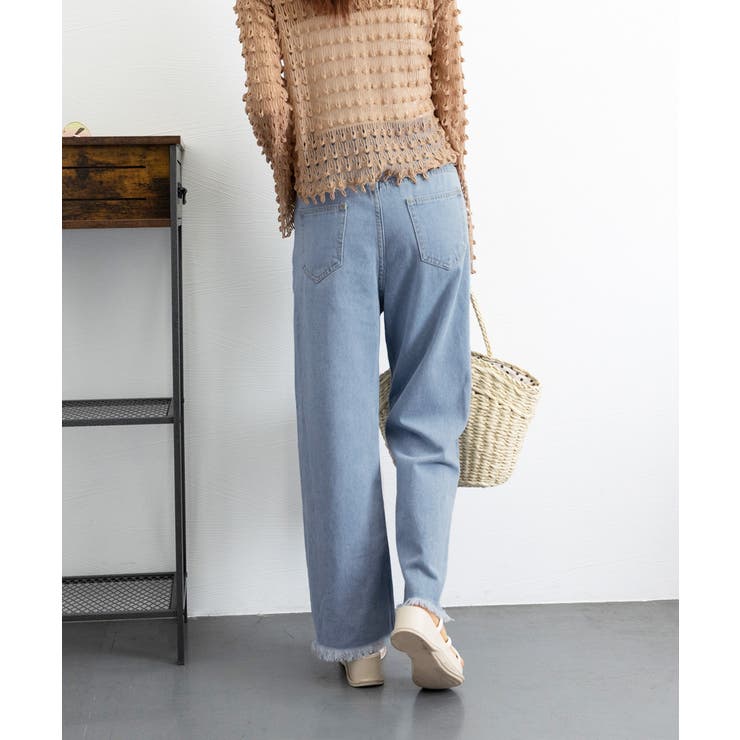 裾フリンジ9分丈デニムパンツハイウエスト | SUNSHINE CLOSET | 詳細画像20 