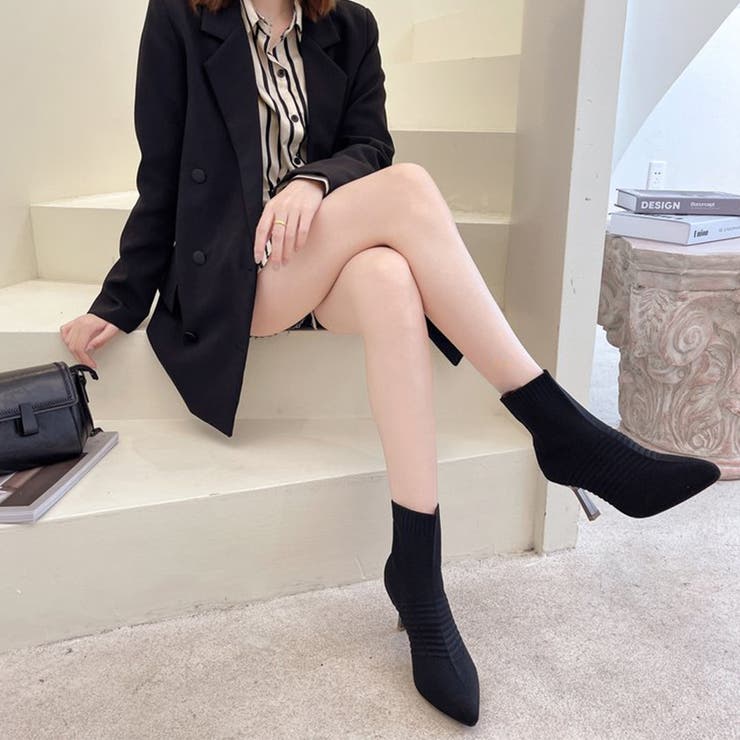 ニットソックスブーツ ポインテッドトゥ | SUNSHINE CLOSET | 詳細画像6 