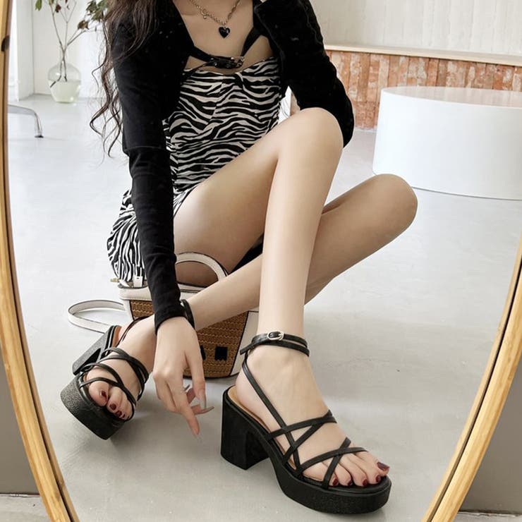 ハイヒール クロスストラップサンダル韓国 | SUNSHINE CLOSET | 詳細画像5 