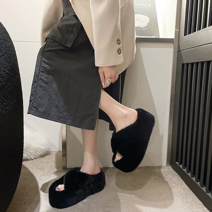 ファーサンダル 厚底 韓国ファースリッパ | SUNSHINE CLOSET | 詳細画像4 