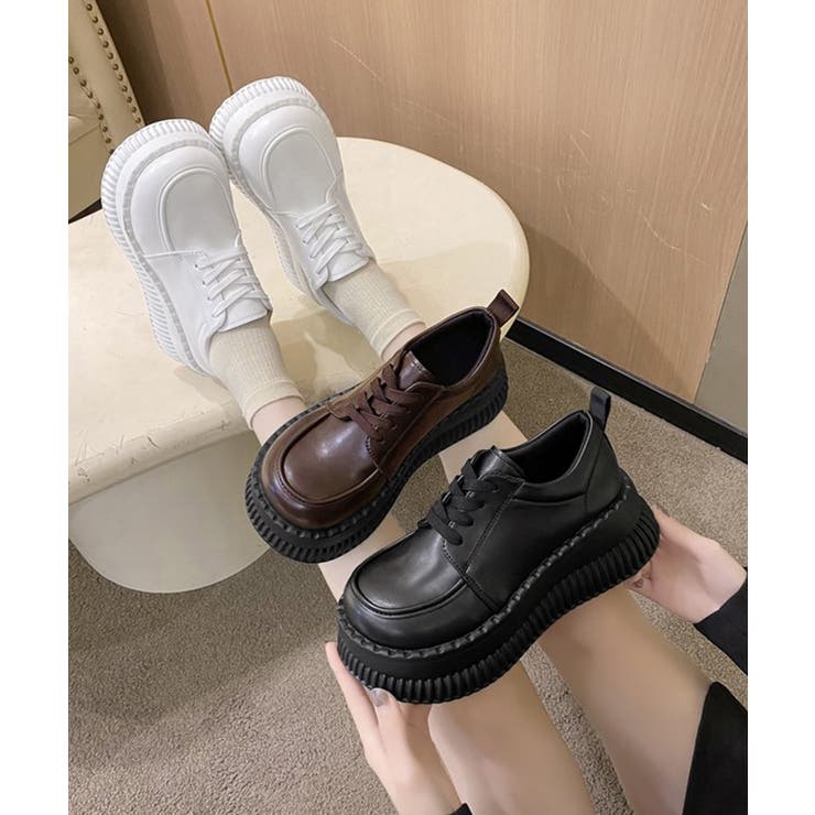 厚底ローファー レディース 韓国シューズ[品番：AGCW0005301