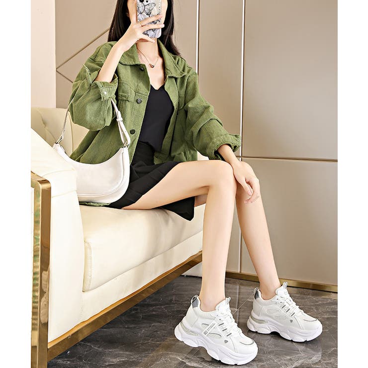 厚底ダッドスニーカー レースアップ 韓国 | SUNSHINE CLOSET | 詳細画像13 