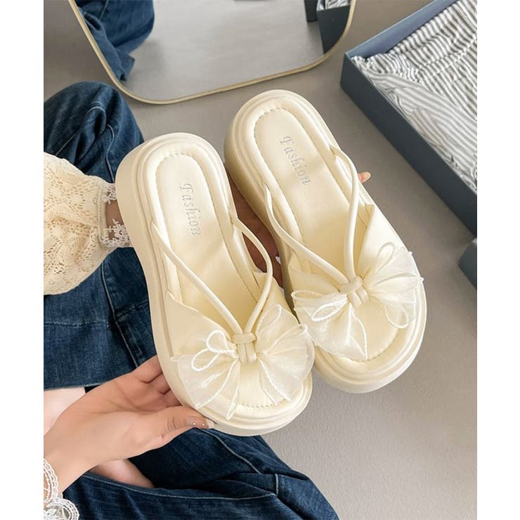 ビッグリボン厚底サンダル 履きやすい夏靴 | SUNSHINE CLOSET | 詳細画像14 