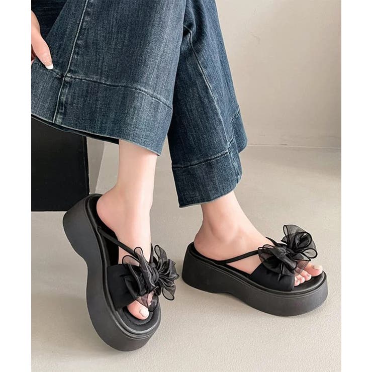 ビッグリボン厚底サンダル 履きやすい夏靴 | SUNSHINE CLOSET | 詳細画像2 