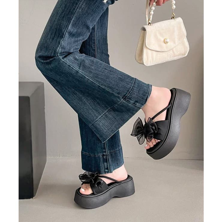 ビッグリボン厚底サンダル 履きやすい夏靴 | SUNSHINE CLOSET | 詳細画像3 