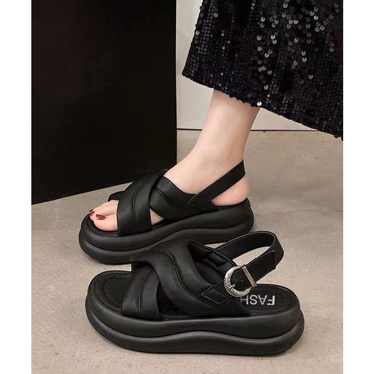 厚底サンダルレディース韓国風 歩きやすいサンダル美脚脚長 フラットフォームサンダ… | SUNSHINE CLOSET | 詳細画像12 