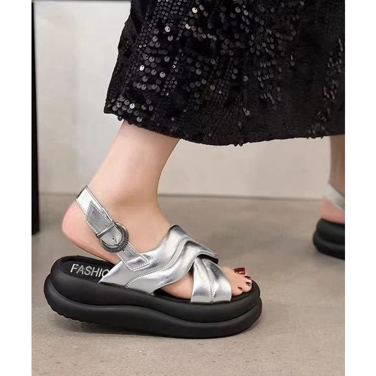 厚底サンダルレディース韓国風 歩きやすいサンダル美脚脚長 フラットフォームサンダ… | SUNSHINE CLOSET | 詳細画像15 