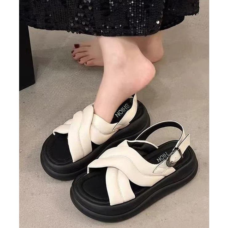 厚底サンダルレディース韓国風 歩きやすいサンダル美脚脚長 フラットフォームサンダ… | SUNSHINE CLOSET | 詳細画像2 