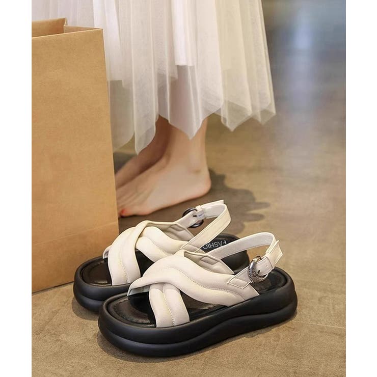 厚底サンダルレディース韓国風 歩きやすいサンダル美脚脚長 フラットフォームサンダ… | SUNSHINE CLOSET | 詳細画像5 
