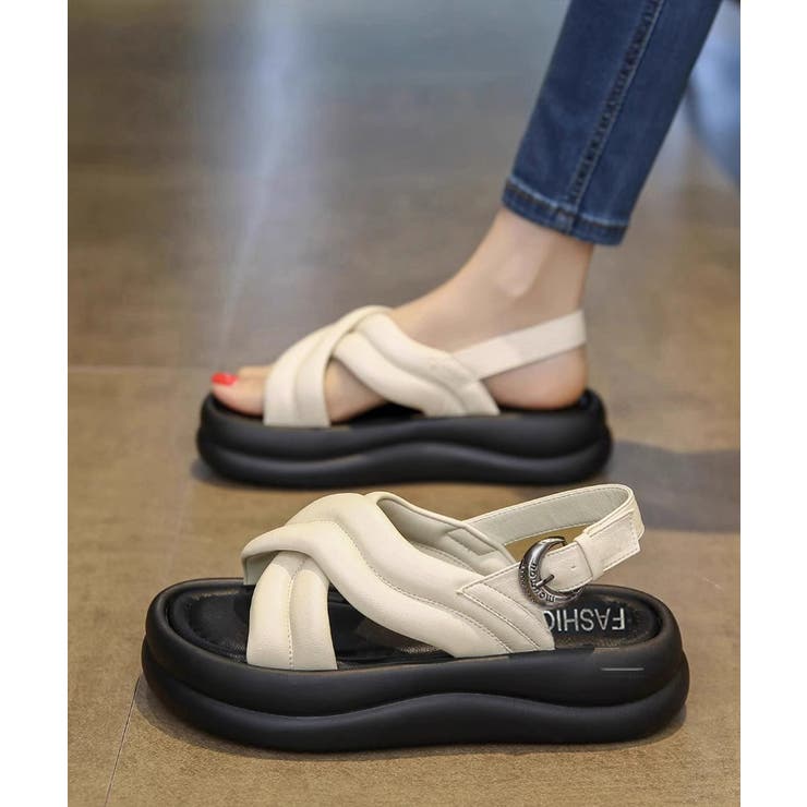 厚底サンダルレディース韓国風 歩きやすいサンダル美脚脚長 フラットフォームサンダ… | SUNSHINE CLOSET | 詳細画像6 