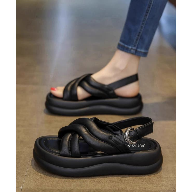 厚底サンダルレディース韓国風 歩きやすいサンダル美脚脚長 フラットフォームサンダ… | SUNSHINE CLOSET | 詳細画像8 