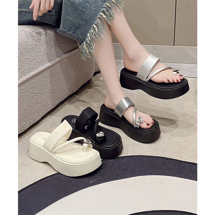 履きやすい 親指リング付きトングサンダル カジュアルきれいめプラットフォームサン… | SUNSHINE CLOSET | 詳細画像15 