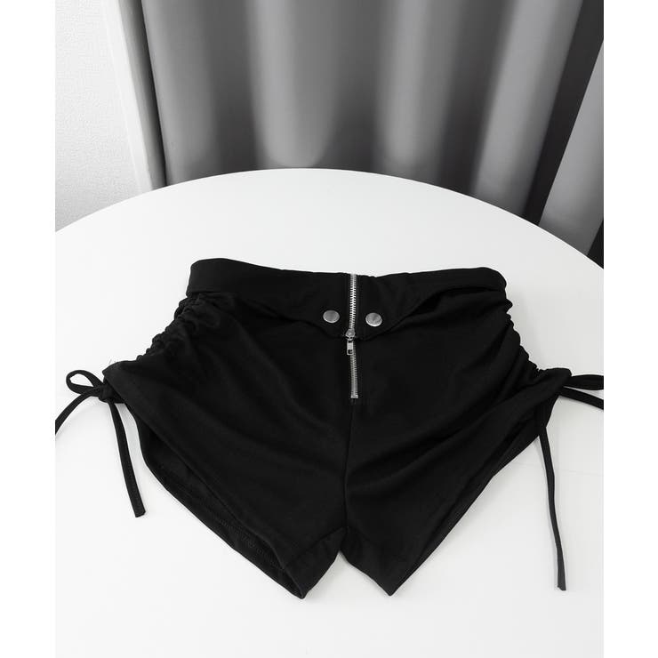 ショートパンツ サイドドロスト短パン美脚[品番:AGCW0005590 ショートパンツ サイドドロスト短パン美脚[品番:AGCW0005590