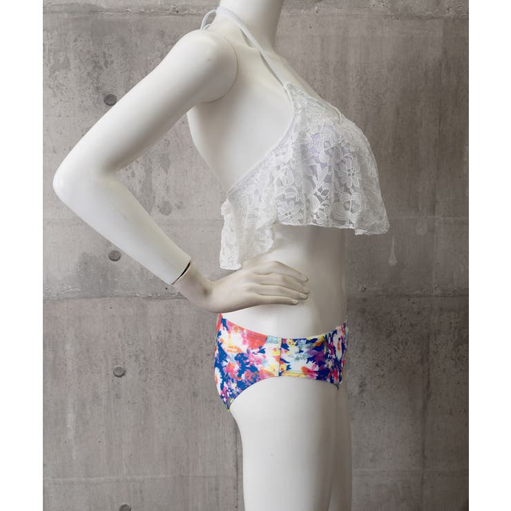 ホルターネック水着 レースフリルビキニトップス 花柄ショートパンツ | SUNSHINE CLOSET | 詳細画像17 