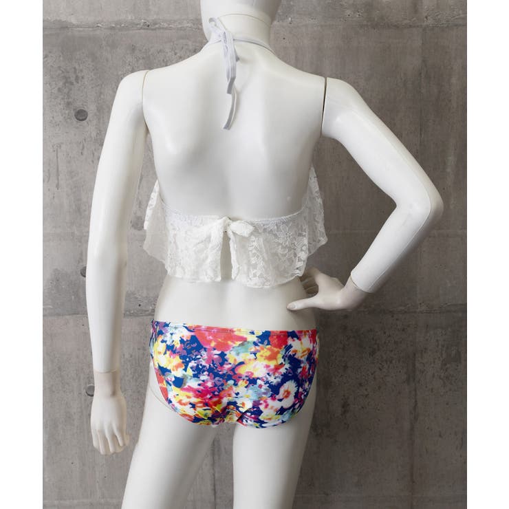 ホルターネック水着 レースフリルビキニトップス 花柄ショートパンツ | SUNSHINE CLOSET | 詳細画像18 