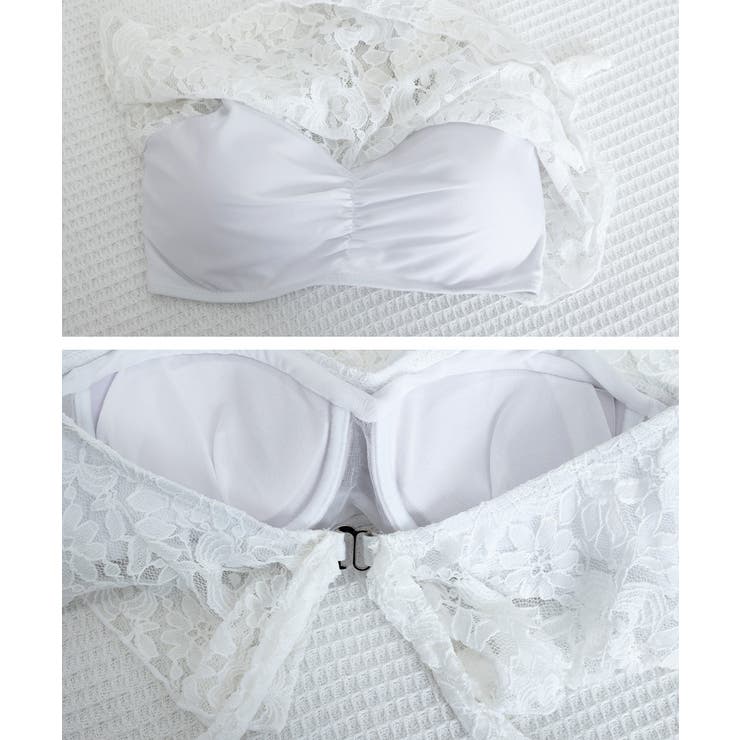ホルターネック水着 レースフリルビキニトップス 花柄ショートパンツ | SUNSHINE CLOSET | 詳細画像21 