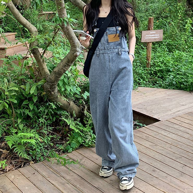 デニムサロペット オールインワン 韓国風[品番：AGCW0003469