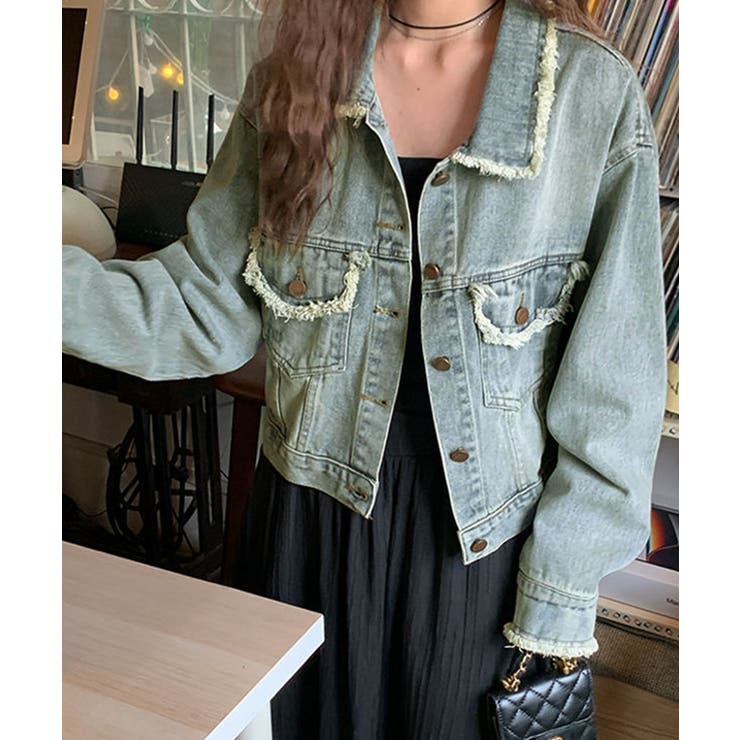 フリンジデニムジャケット デニムブルゾン | SUNSHINE CLOSET | 詳細画像11 