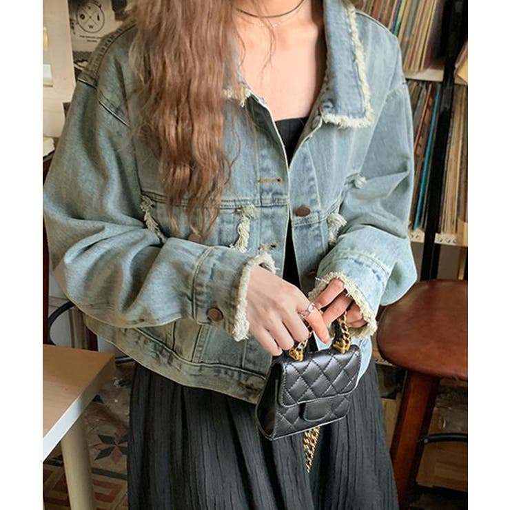 フリンジデニムジャケット デニムブルゾン | SUNSHINE CLOSET | 詳細画像12 