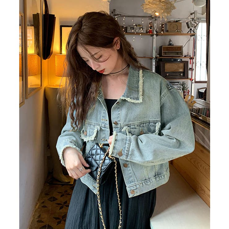 フリンジデニムジャケット デニムブルゾン | SUNSHINE CLOSET | 詳細画像13 