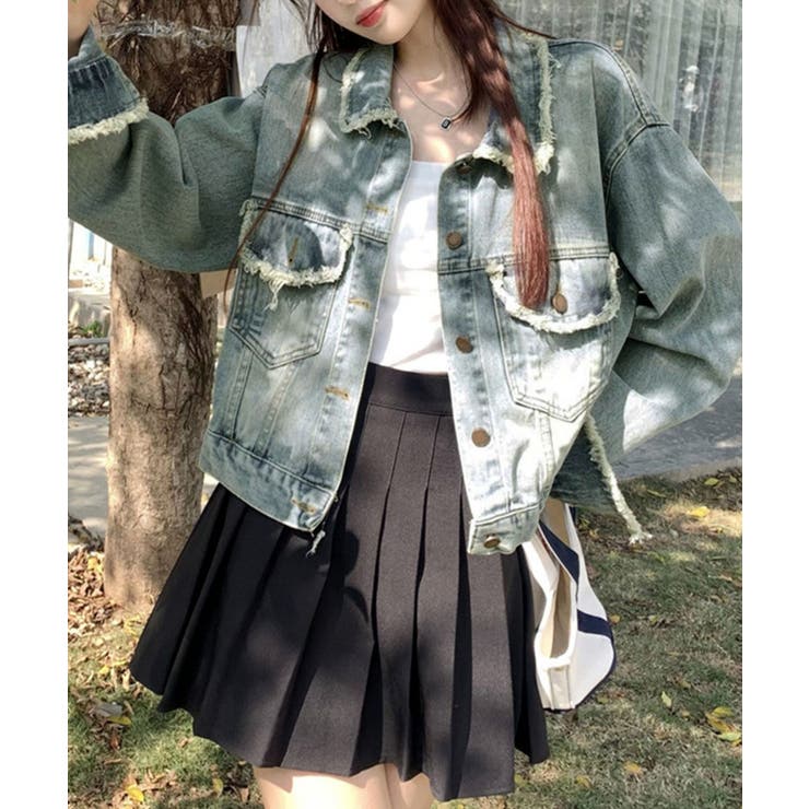 フリンジデニムジャケット デニムブルゾン | SUNSHINE CLOSET | 詳細画像5 