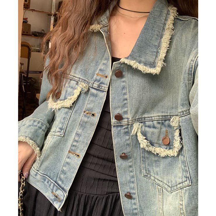 フリンジデニムジャケット デニムブルゾン | SUNSHINE CLOSET | 詳細画像8 