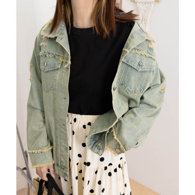 フリンジデニムジャケット ダメージデニム | SUNSHINE CLOSET | 詳細画像15 