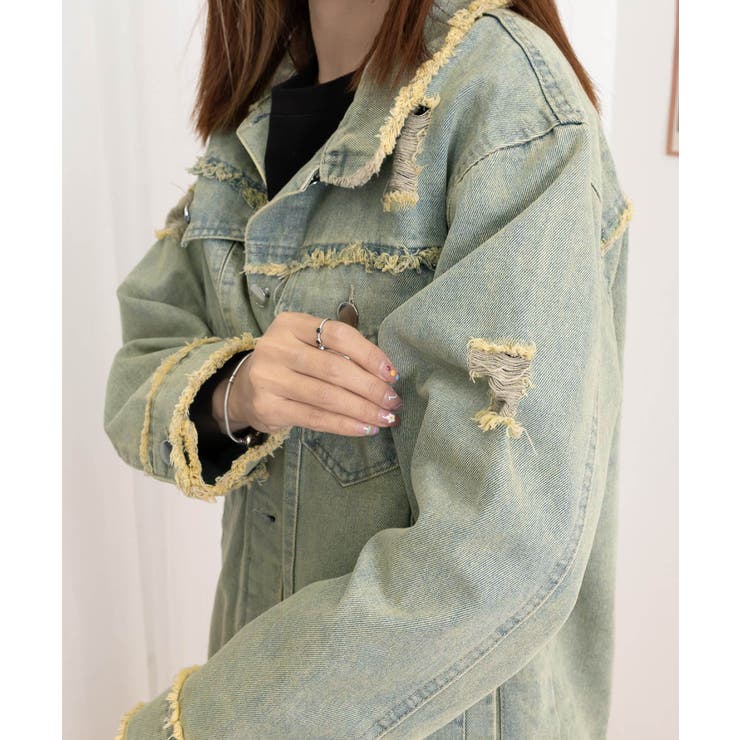 フリンジデニムジャケット ダメージデニム | SUNSHINE CLOSET | 詳細画像19 