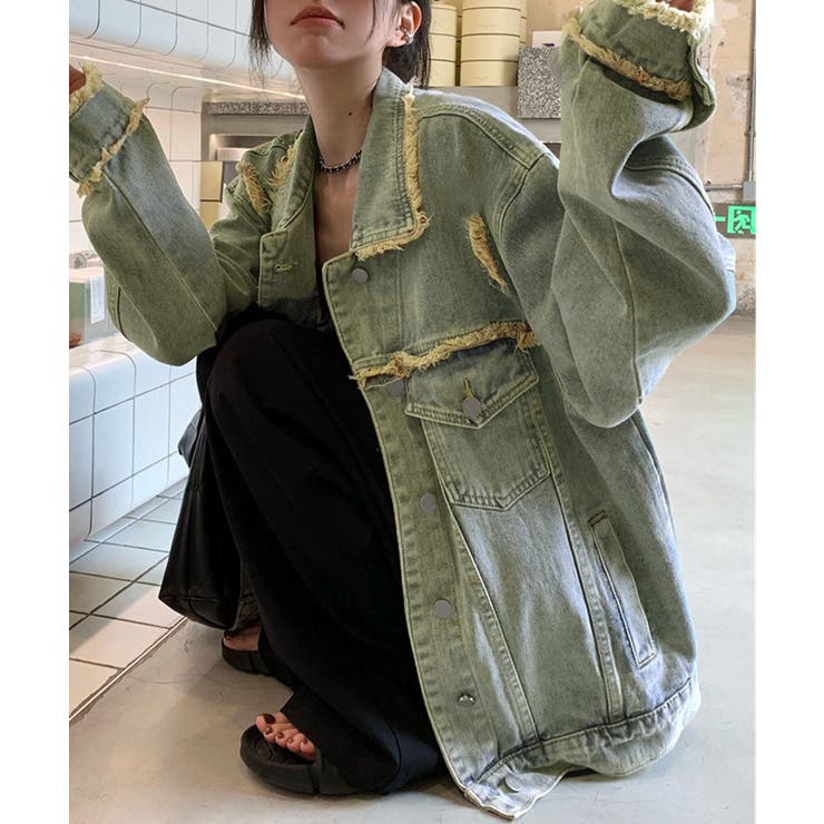 フリンジデニムジャケット ダメージデニム | SUNSHINE CLOSET | 詳細画像4 