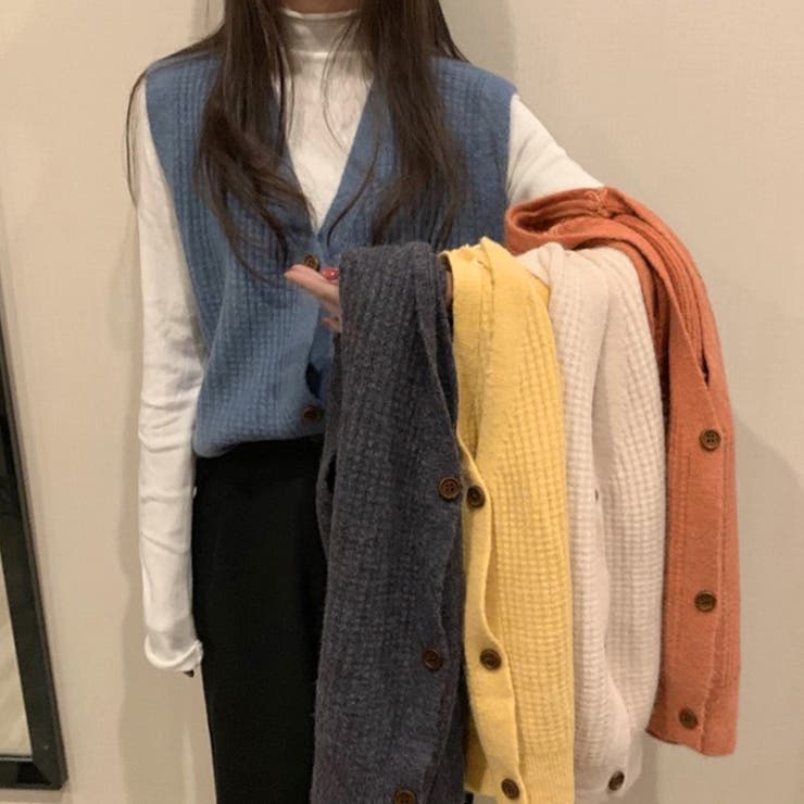 Vネック ニットベスト レディース[品番:AGCW0002479 Vネック ニットベスト レディース[品番:AGCW0002479