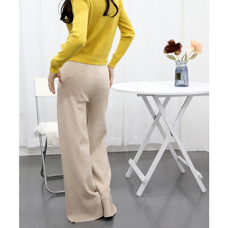 ニットワイドパンツ レディース スリット | SUNSHINE CLOSET | 詳細画像10 