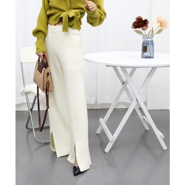 ニットワイドパンツ レディース スリット | SUNSHINE CLOSET | 詳細画像11 