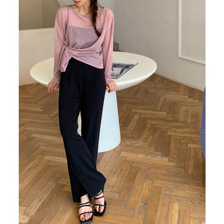 ニットワイドパンツ レディース スリット | SUNSHINE CLOSET | 詳細画像2 