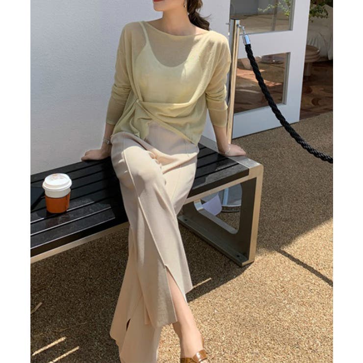 ニットワイドパンツ レディース スリット | SUNSHINE CLOSET | 詳細画像6 