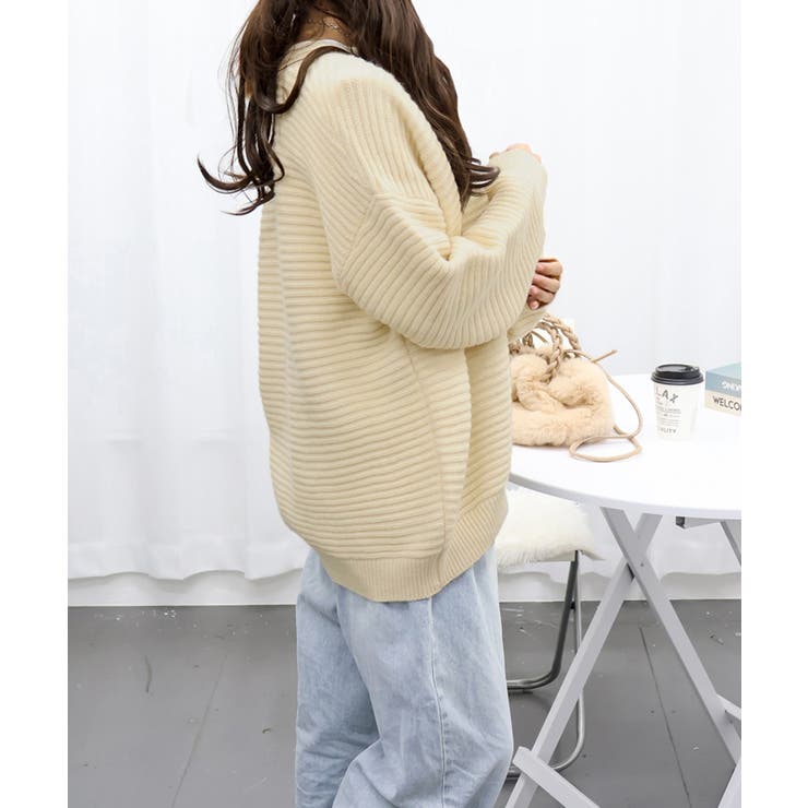 ニットカーディガン 中厚手レディース韓国[品番：AGCW0005007