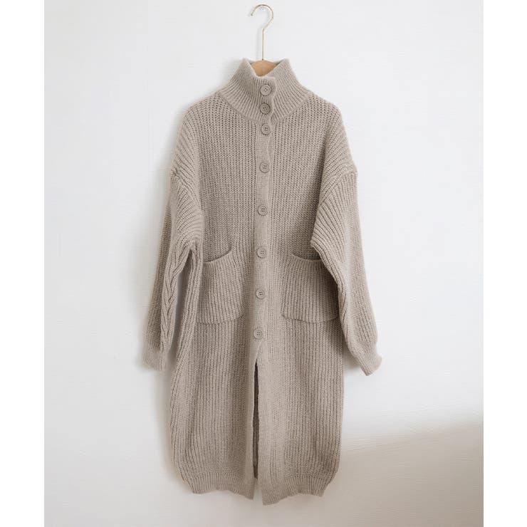 ロングニットカーディガン 厚手レディース[品番：AGCW0005136