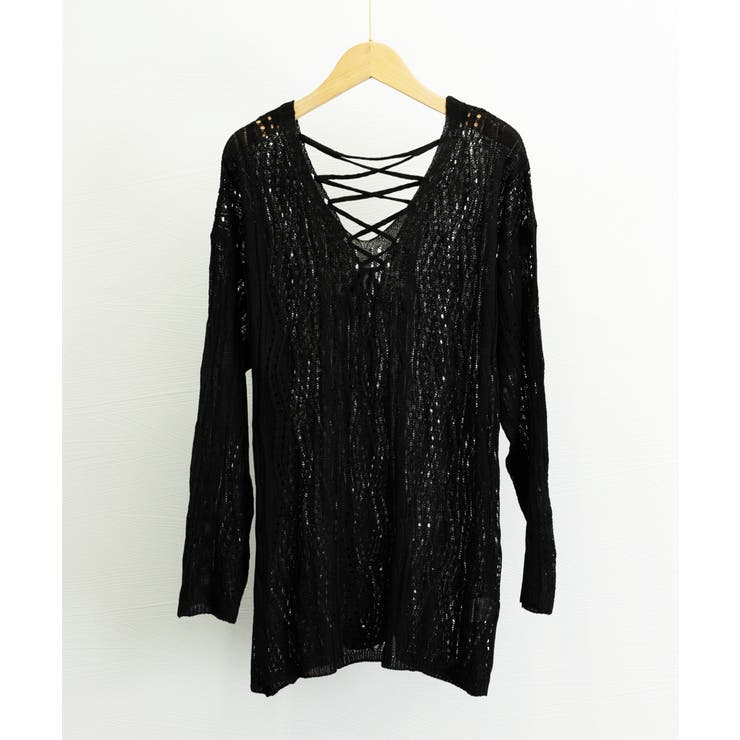 透かし編み ニットトップス レースアップ | SUNSHINE CLOSET | 詳細画像17 