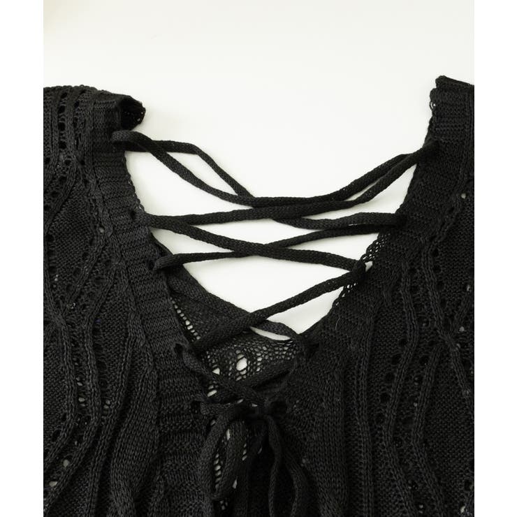透かし編み ニットトップス レースアップ | SUNSHINE CLOSET | 詳細画像19 