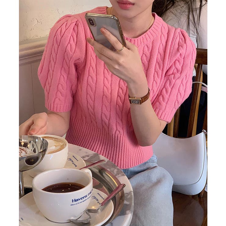 ケーブル編みニットトップス パフスリーブ | SUNSHINE CLOSET | 詳細画像11 