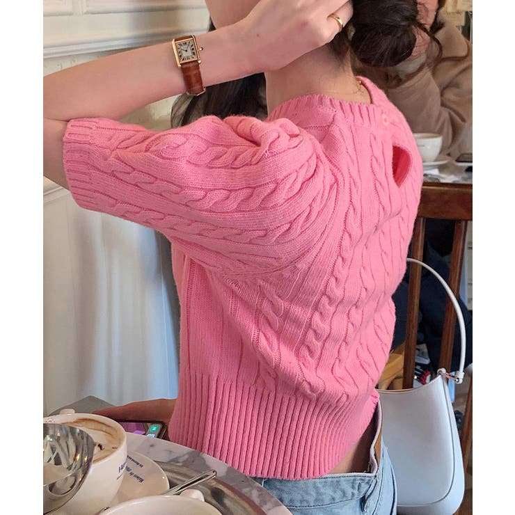 ケーブル編みニットトップス パフスリーブ | SUNSHINE CLOSET | 詳細画像12 