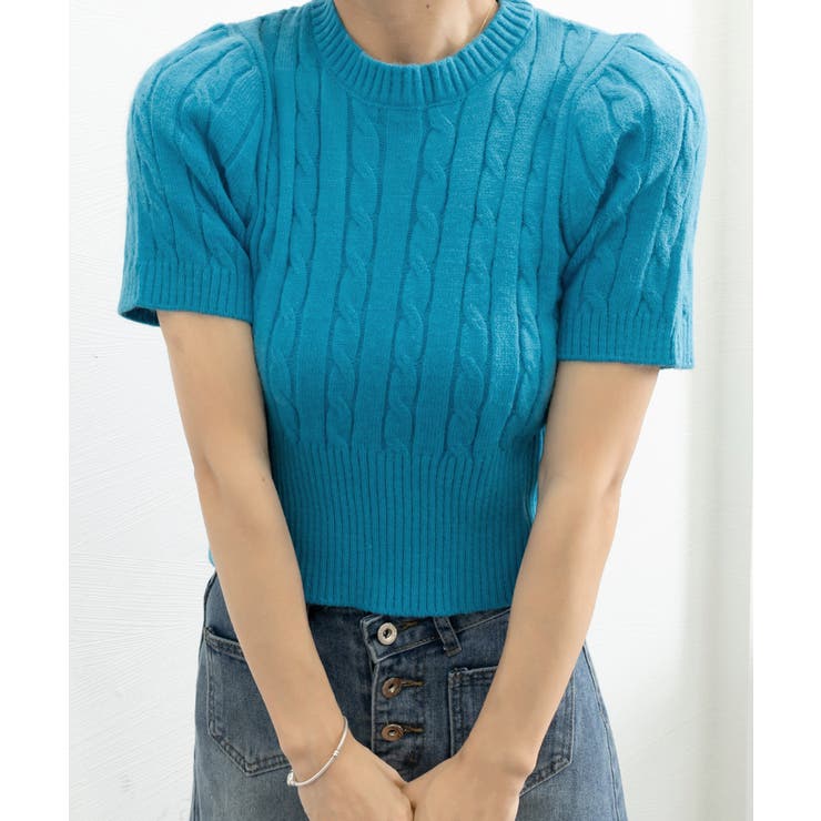 ケーブル編みニットトップス パフスリーブ | SUNSHINE CLOSET | 詳細画像14 