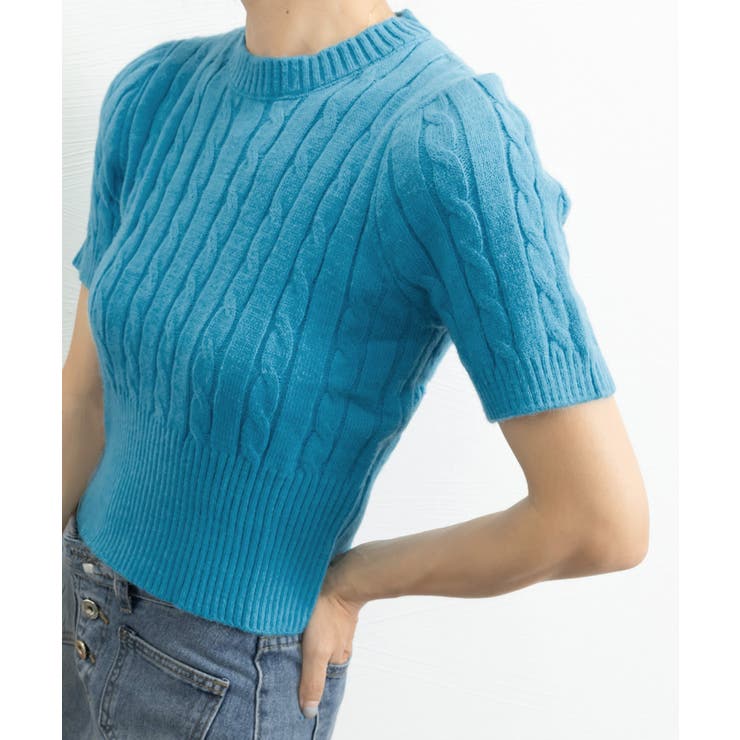 ケーブル編みニットトップス パフスリーブ | SUNSHINE CLOSET | 詳細画像15 