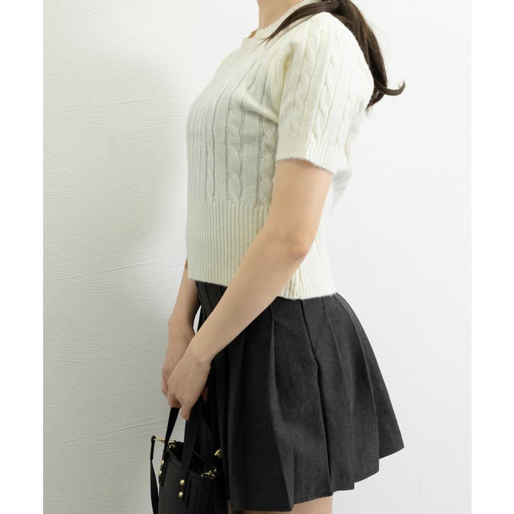 ケーブル編みニットトップス パフスリーブ | SUNSHINE CLOSET | 詳細画像9 