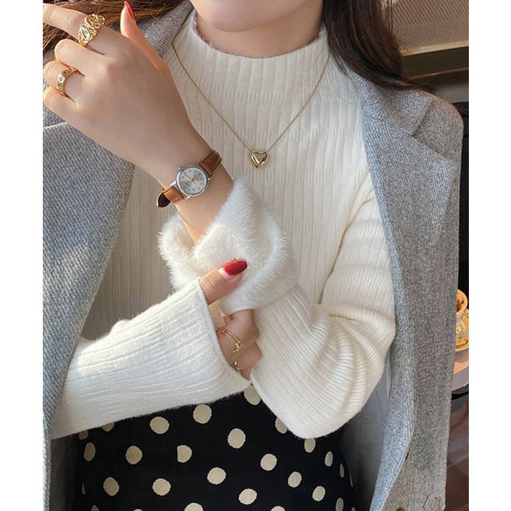 裏起毛 プチハイネックニットトップス厚手 | SUNSHINE CLOSET | 詳細画像1 