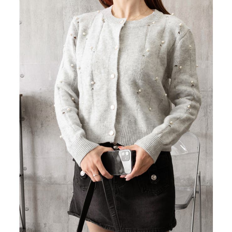 パール付き ニットカーディガン大人可愛い | SUNSHINE CLOSET | 詳細画像17 