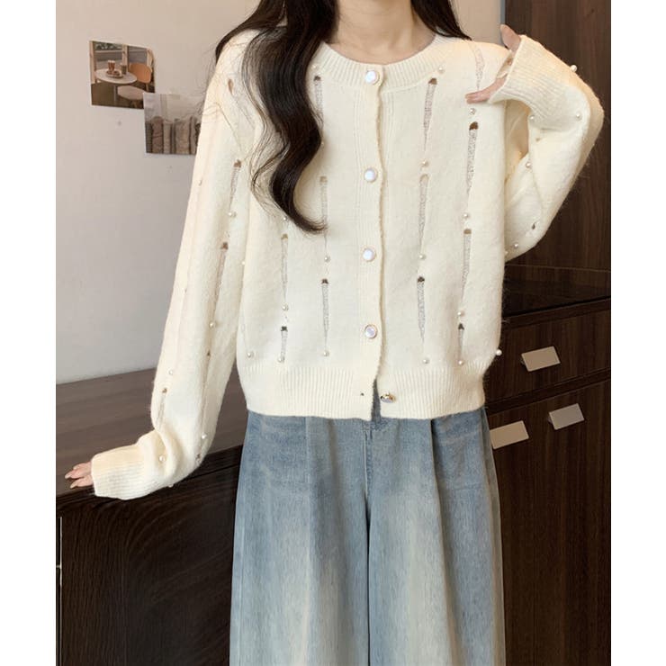パール付き ニットカーディガン大人可愛い | SUNSHINE CLOSET | 詳細画像5 
