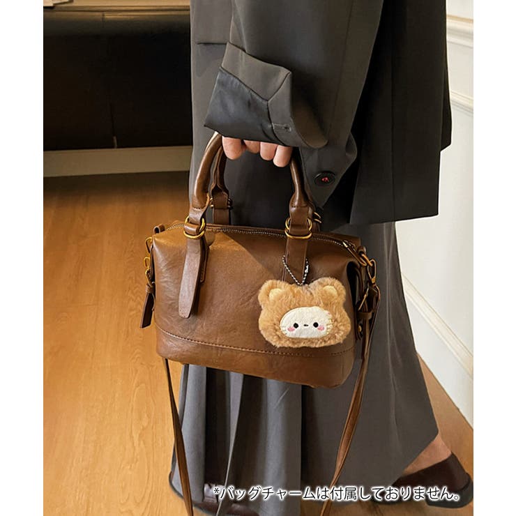 2WAYヴィンテージ風ハンドバッグフェイクレザー 自立型バッグ底鋲付き マチ広大… | SUNSHINE CLOSET | 詳細画像15 