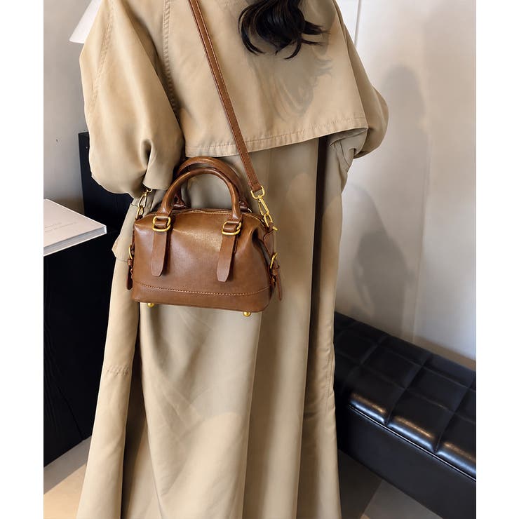 2WAYヴィンテージ風ハンドバッグフェイクレザー 自立型バッグ底鋲付き マチ広大… | SUNSHINE CLOSET | 詳細画像16 