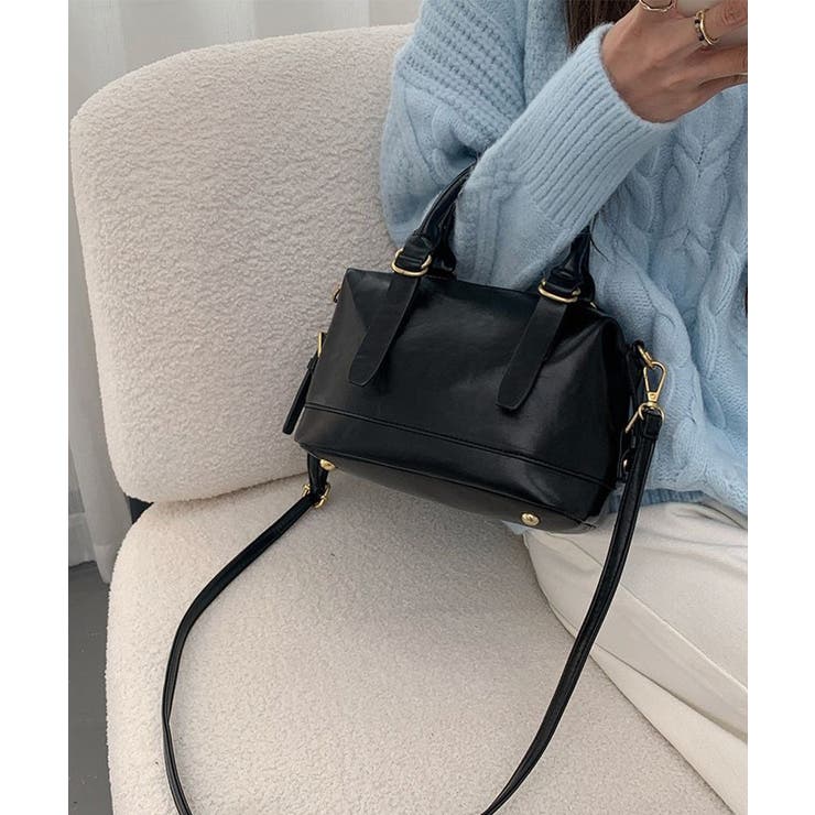 2WAYヴィンテージ風ハンドバッグフェイクレザー 自立型バッグ底鋲付き マチ広大… | SUNSHINE CLOSET | 詳細画像7 